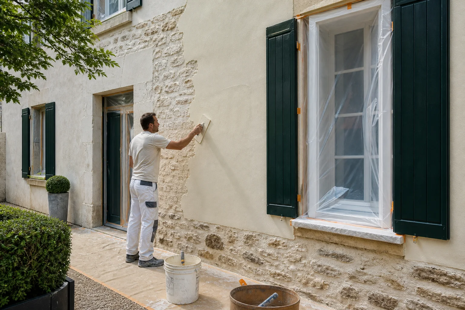 Rénovation minérale d’une façade ancienne
